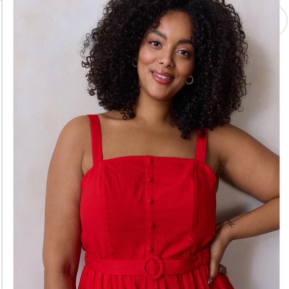 LC Lauren Conrad Vibrant Red Sleeveless Dress - Picture 3 of 5